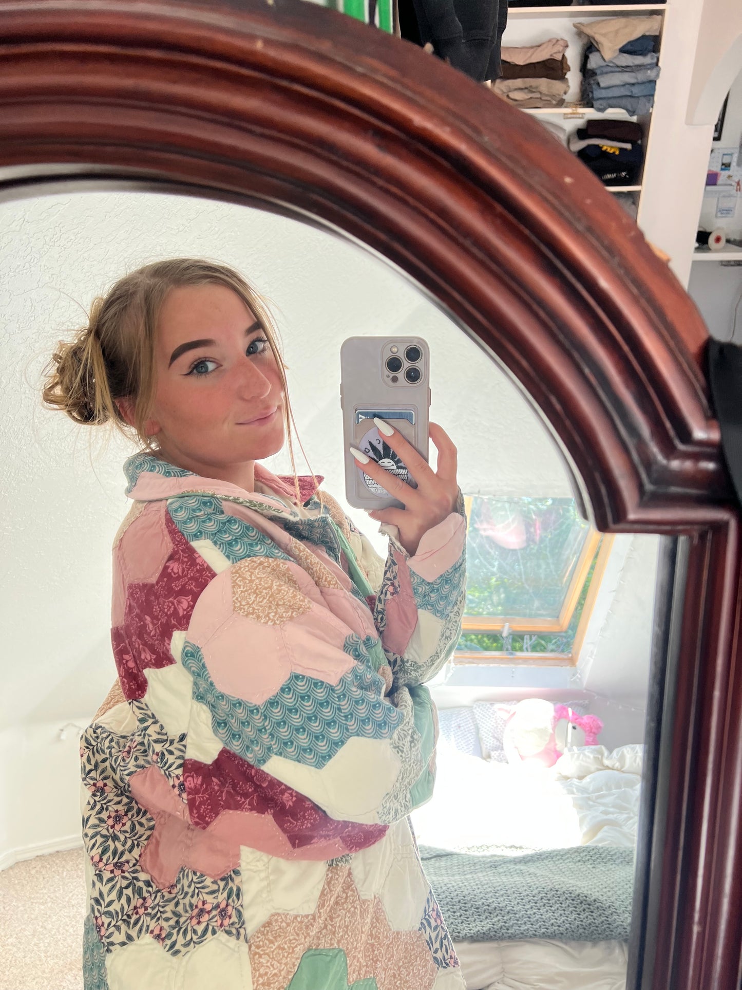 Quilted 3/4 zip