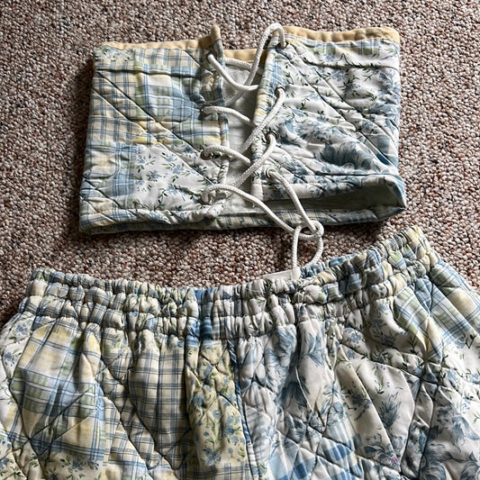Quilted shorts set