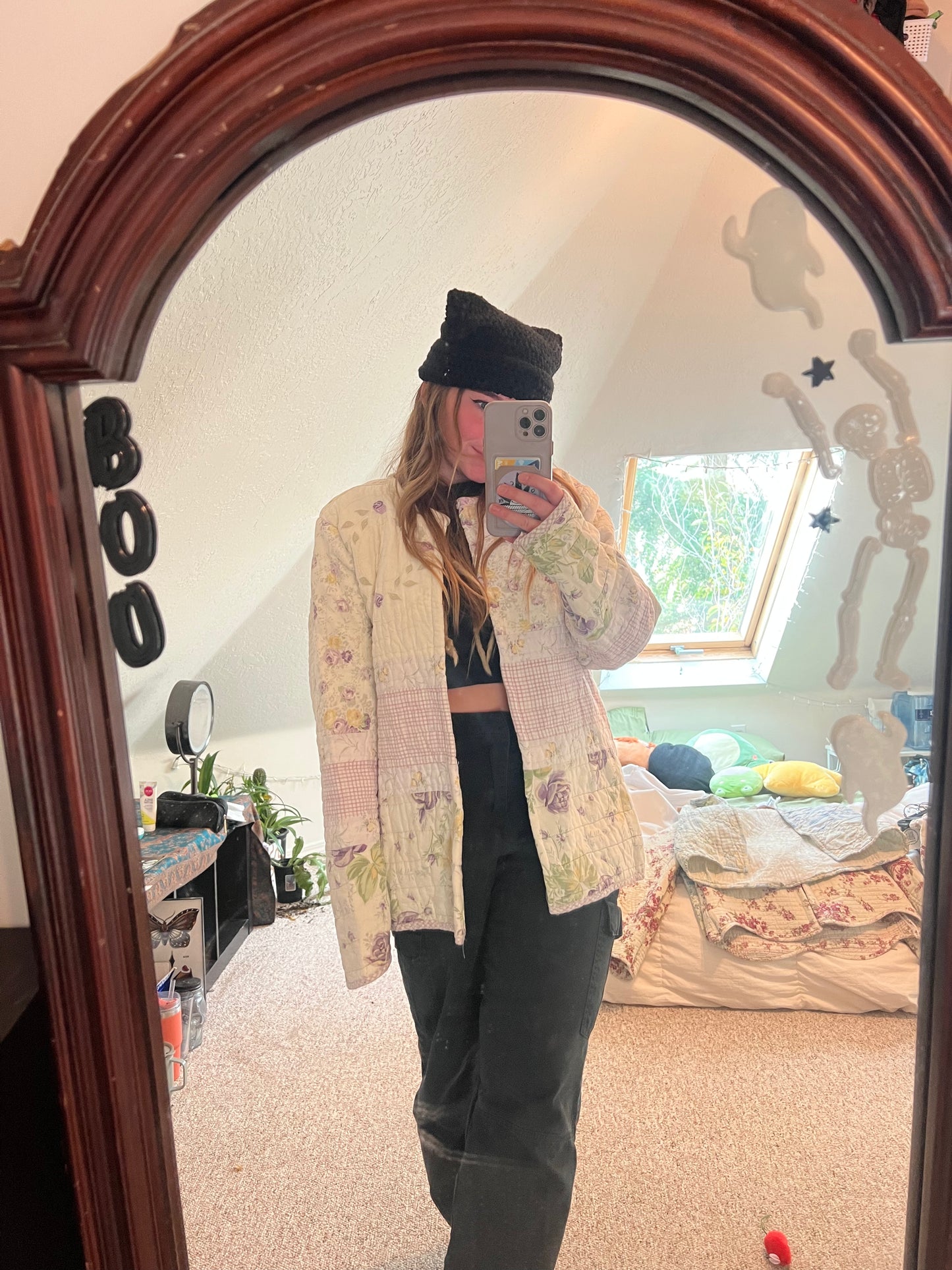 Quilted cover up jacket