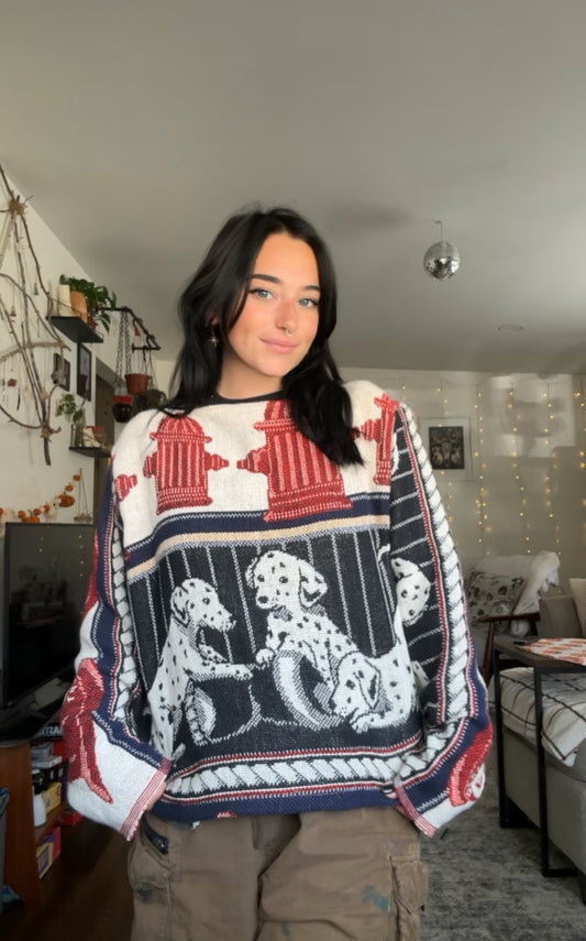 Fire dog crewneck
