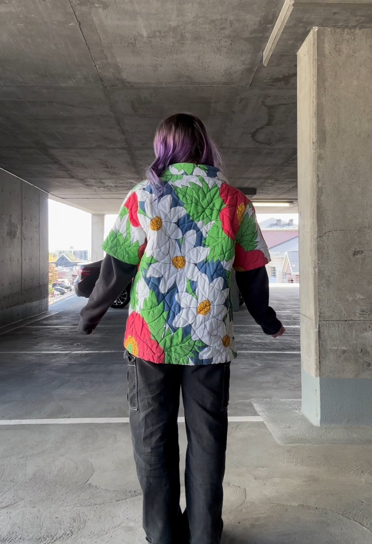 Flower quilt coat