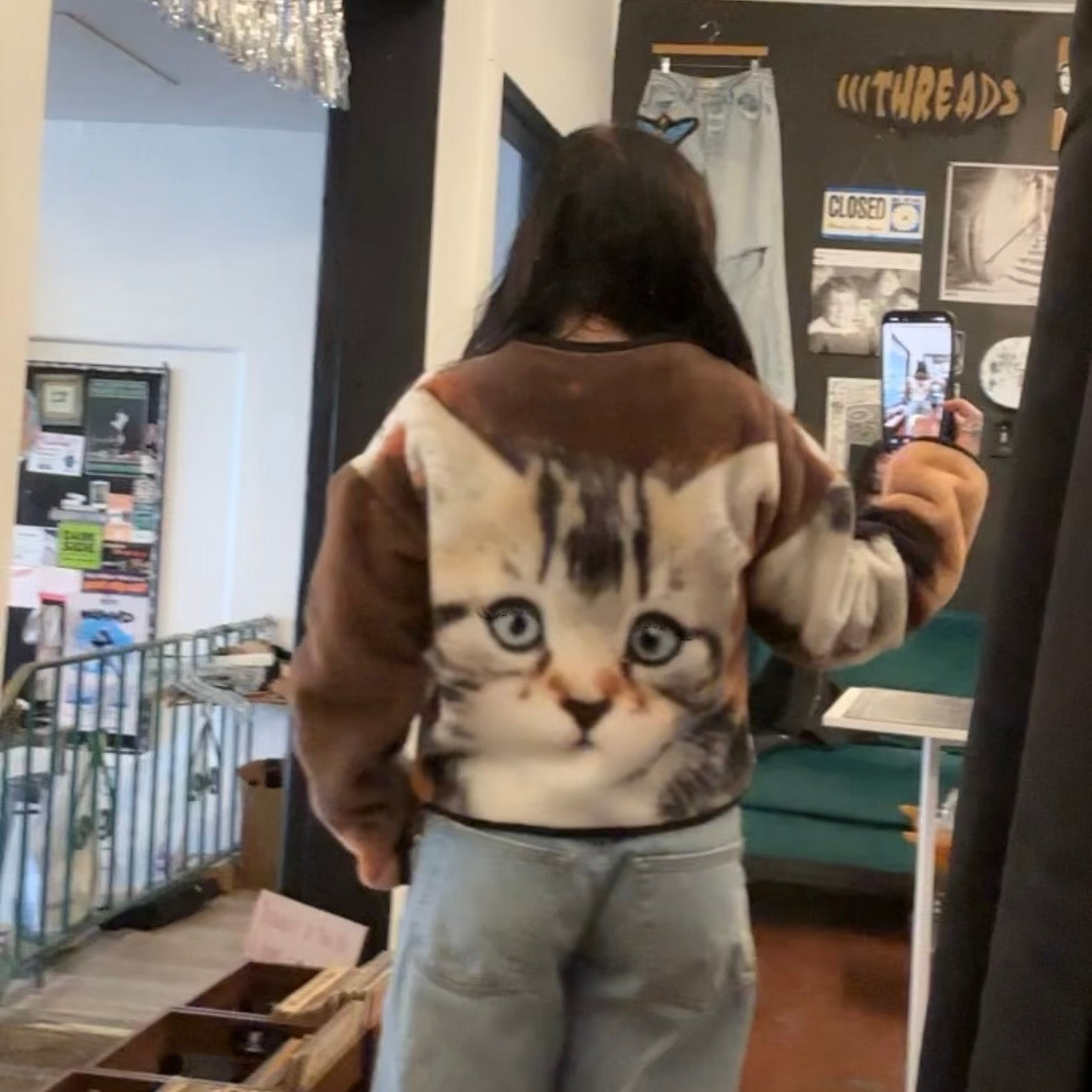 Kitten button up coat